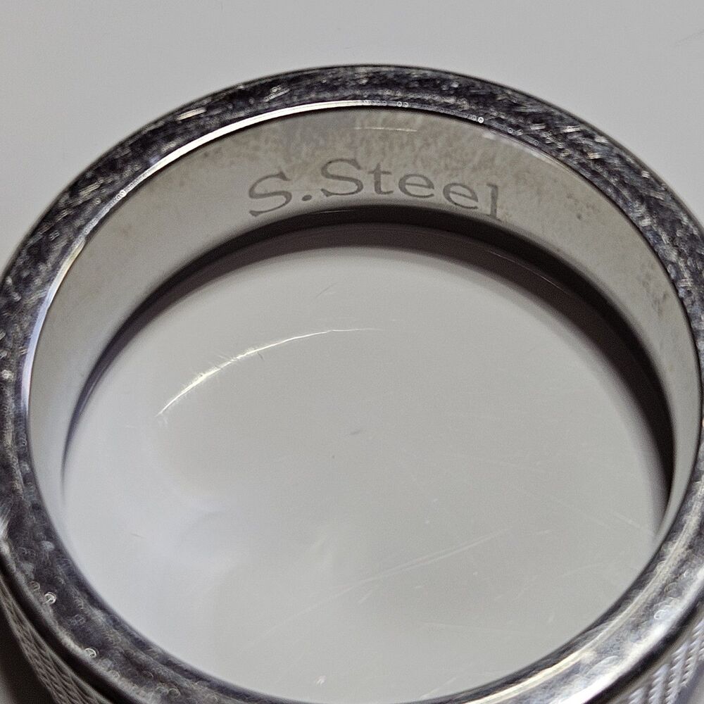 Mesh Textured Comfort Fit Stainless Steel Wedding Band Ring Size 11 - Picture 7 of 13